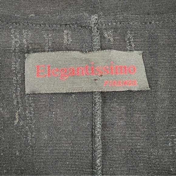 Elegantissimo Firenze Woman’s Blouse Large Black Sequined Sheer Long Sleeves - Picture 11 of 11